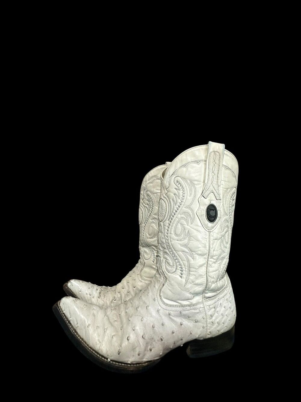 Cuadra White Ostrich Cowboy Boots Western Cowboy Leather Quilled Mens Sz 9